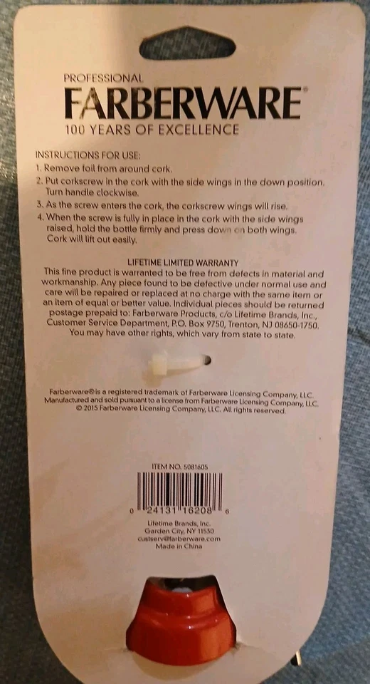 Abrebotellas de Vino Sacacorchos/Colorería Rojo Profesional Alta Tecnología/Nuevo Foto 2 de 2