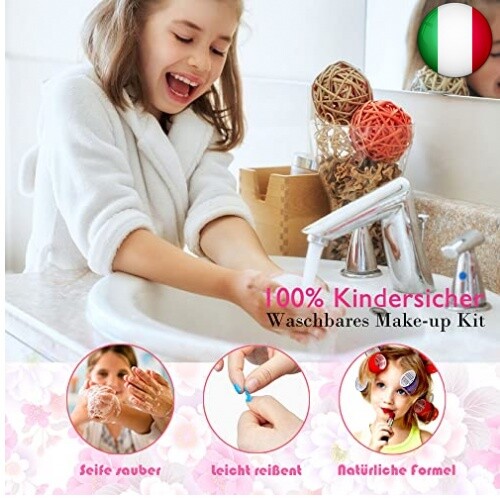 Set di Trucchi per Bambini e Bambine - 57 Pezzi Anallergici Set Trucchi Bambina - Foto 5 di 7