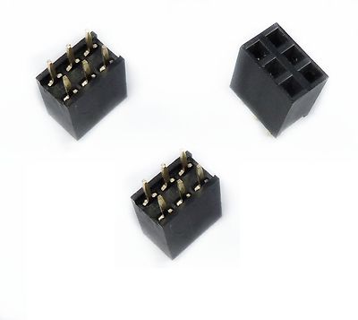 100PCS 2x3Pin 6P 2.54mm Double Row Female Straight Header Pitch Socket Pin Strip