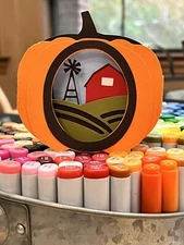 handmade Card Kit Stampin Up! Thanksgiving Fall Pumpkin Box Card