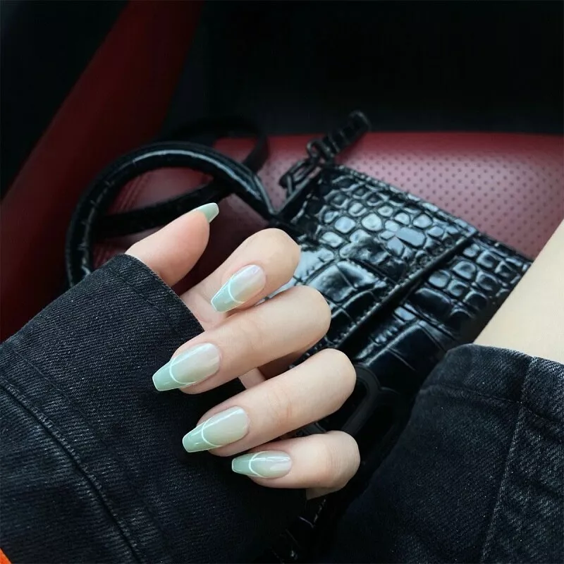 Nail #Extension #Green... - AM Unisex Salon & Spa | Facebook