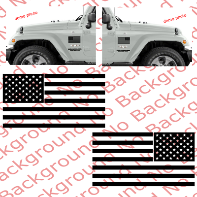 American USA Flag Vinyl Decal Sticker – Matte Black & Custom Colors – Car, Truck, ATV, Motorcycle
