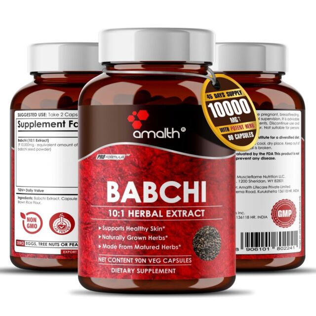 Babchi Bakuchi Extract 100% Natural Psoralea Corylifolia) Count 5000mg 90 Pills