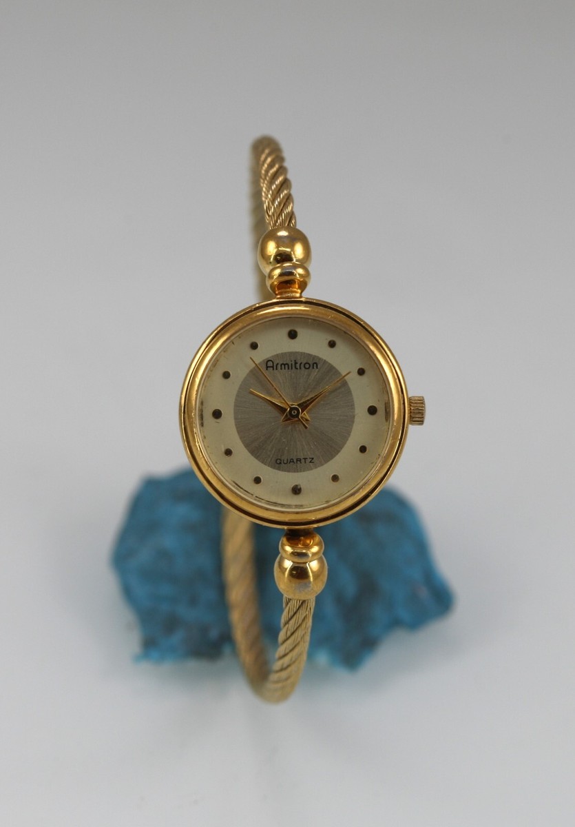 Armitron Women Watch Stainless Steel Gold WR Battery Clip on  display picture 3