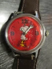 Vintage Timex SNOOPY WOODSTOCK Schultz Red Unisex Wrist Watch Works Runs