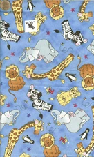ADORABLE! ZOO ANIMALS - FABRIC TRADITION - 2 YDS 22" LONG