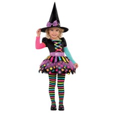 Karneval Kostüm Hexe  Gr. 98 104 110 mit Hexenhut  Kinder Mädchen Halloween neu