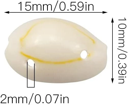 100 Stück Natürliche Muschelperlen 2 Löchern Muscheln zum Basteln DIY Schmuck - Bild 2 von 4