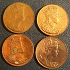 1953 Queen Elizabeth II Coronation Medallions from Canada - Lot of 4 --item #27