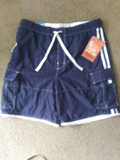 NWT Men's WonderWall Board Shorts XL Navy Blue Swim Surf Fully Lined 5 Pockets