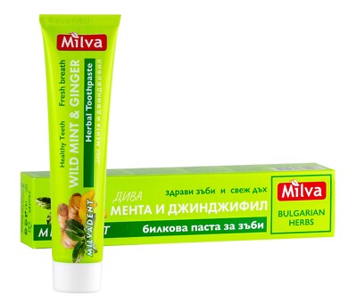 Milva Dent Herbal Toothpaste Wild Mint and Ginger Healthy Teeth Fresh Breath