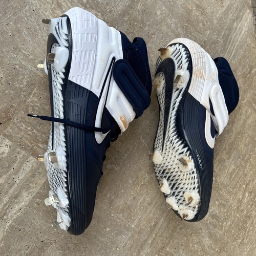 Nike Air Zoom Alpha Baseball High Top Cleats Spikes - Size 15 Navy & White - Picture 5 of 8