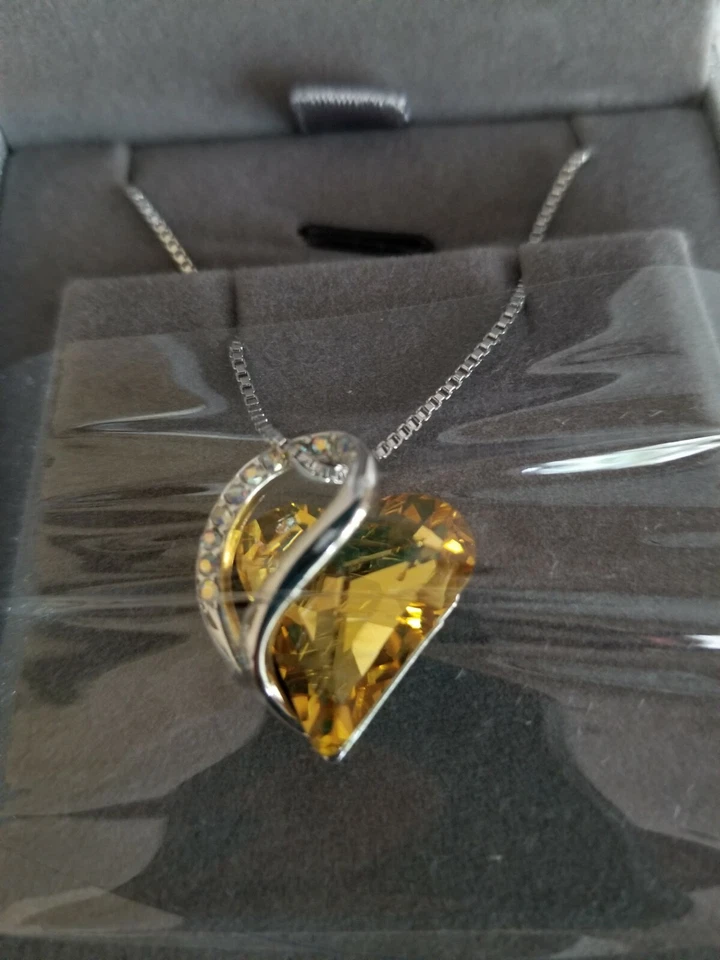 Infinity сердце ожерелье топаз подарок для жены подруги мамы новый - Изображение 3 из 4