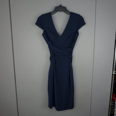 Dress the Population Dana Wrap Waist Cocktail Dress in Navy size XXS