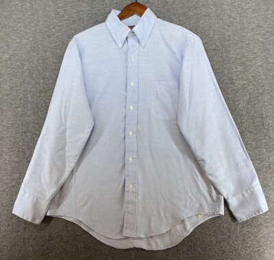 Vintage Arrow Dover Button Up Shirt Men's Blue Long Sleeves Size Medium