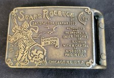 Sears Roebuck Vintage Belt And Buckle. Aged Brass Buckle