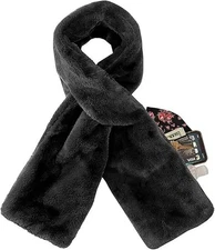 Women's Ruffle Faux Fur Pull-Through Scarf Suede Keyhole Scarf Plush Soft