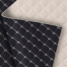 Diamond Quilted PU Leather Fabric 6mm Foam Up...