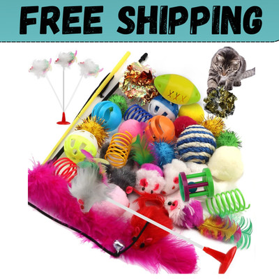Cat Toys Kitten Toys Assortments 32 Packs Cat Toys Variety Pack for Kitty Cat