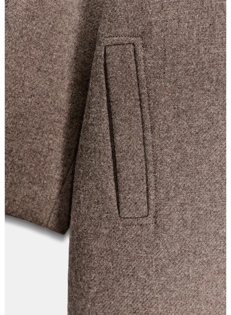 Zara XL Mink Wool Coat with Leather Effect Collar for Winter image 9