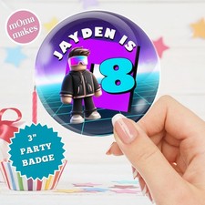 Roblox Birthday Badge -  personalised gamer pin badge - fast dispatch!
