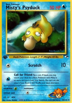 Heavy Play x 1 Misty's Psyduck - 54/132 - Uncommon - 1st Edition Gym Heroes - 1s
