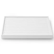 Oirlv Premium White Leather Stackable Jewelry Tray Ring Holder Organizer Show...