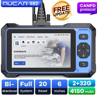 MUCAR 682 AI All System Diagnostic Tool OBD2 Scanner CANFD & FCA autoauth USA