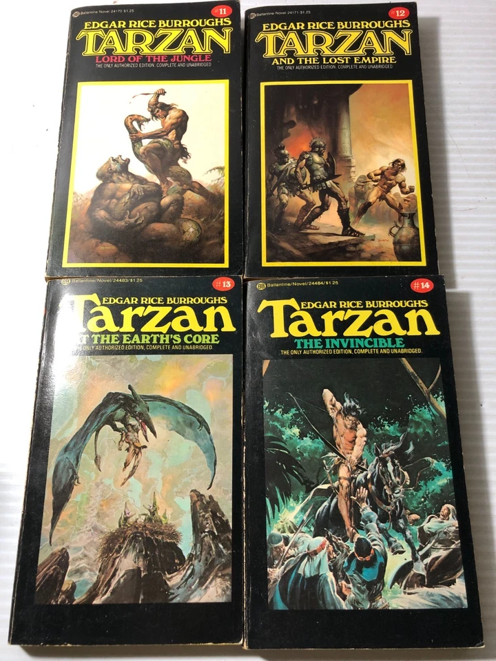 Edgar Rice Burroughs TARZAN SERIES lot of 16 Ballantine 1970's Black Covers Foto 3 de 4