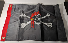 Pirate Jolly Roger Flag Embroidered Skull Cro...