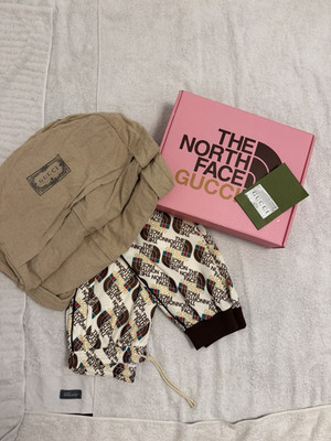 Gucci x The North Face Herren Jogginghose Creme Größe M