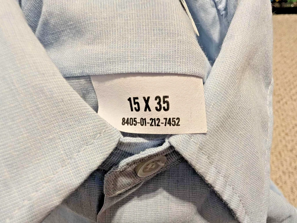 Camisa de vestir de servicio de la USAF para hombre 15x35 azul manga larga uniforme militar FUERZA AÉREA Foto 2 de 2