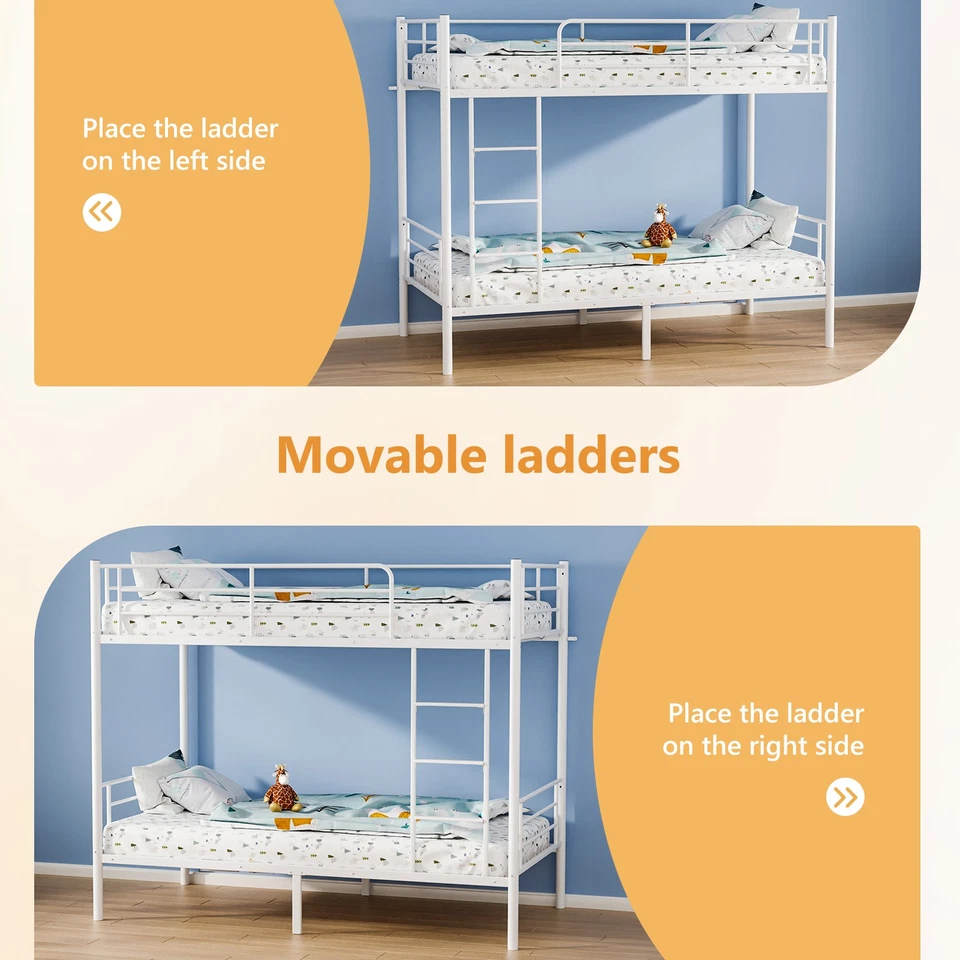 High Quality Twin over Twin Metal Bunk Beds Frame or Kids Adult Children NEW