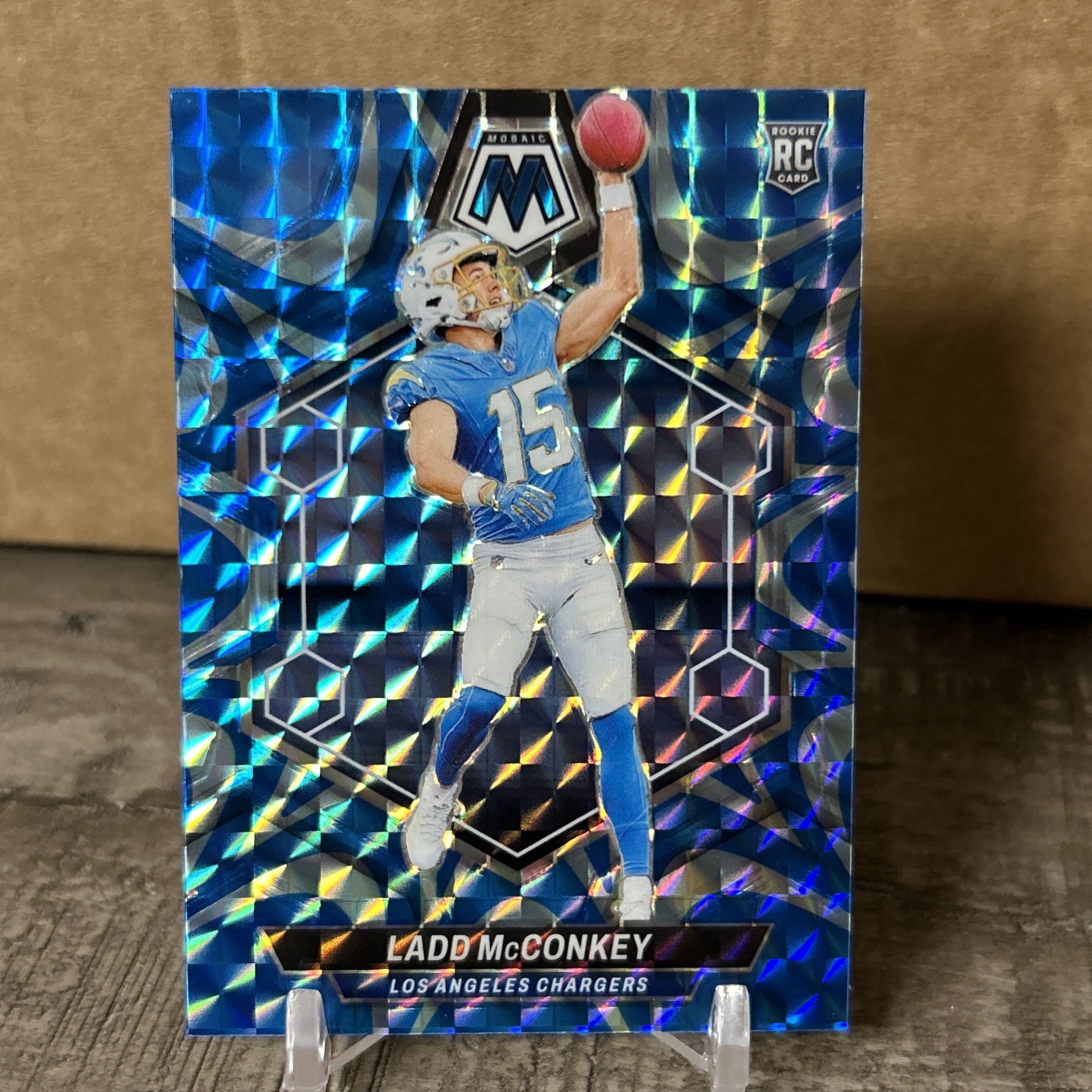 Ladd McConkey Panini Mosaic #334 Blue Reactive