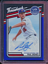 PAUL SKENES 2026 STARS & STRIPES BASEBALL PRIZM BLUE THROWBACK AUTO #d 36/49