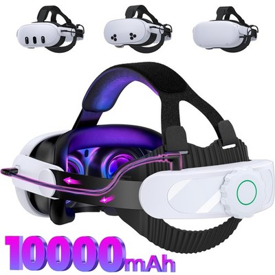Adjustable Elite Strap,VR Head Strap For Meta Quest 3/3S/2 With 10000mAh Battery