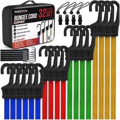 Heavy Duty Bungee Cord Set, 32pc with Carrying Case
