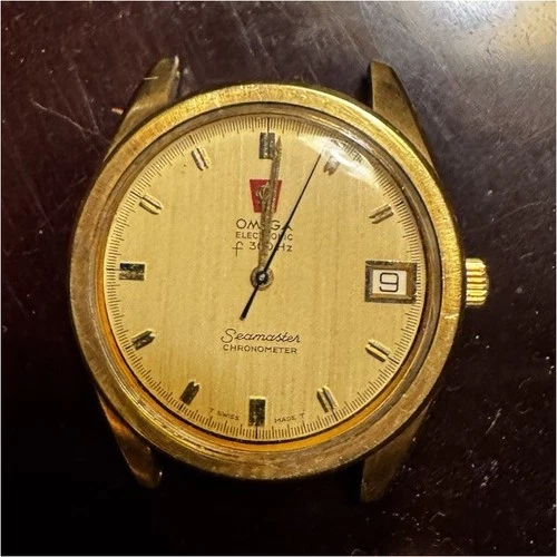 OMEGA Seamaster Chronometer f 300 Hz Gold Vintage Men's Wristwatch Date