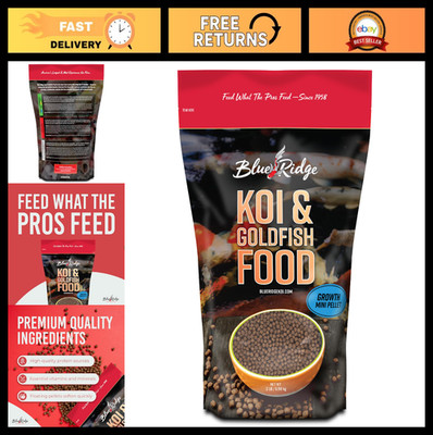 Premium Koi & Goldfish Food 2lb - Mini Growth Formula, Floating Pond Pellets