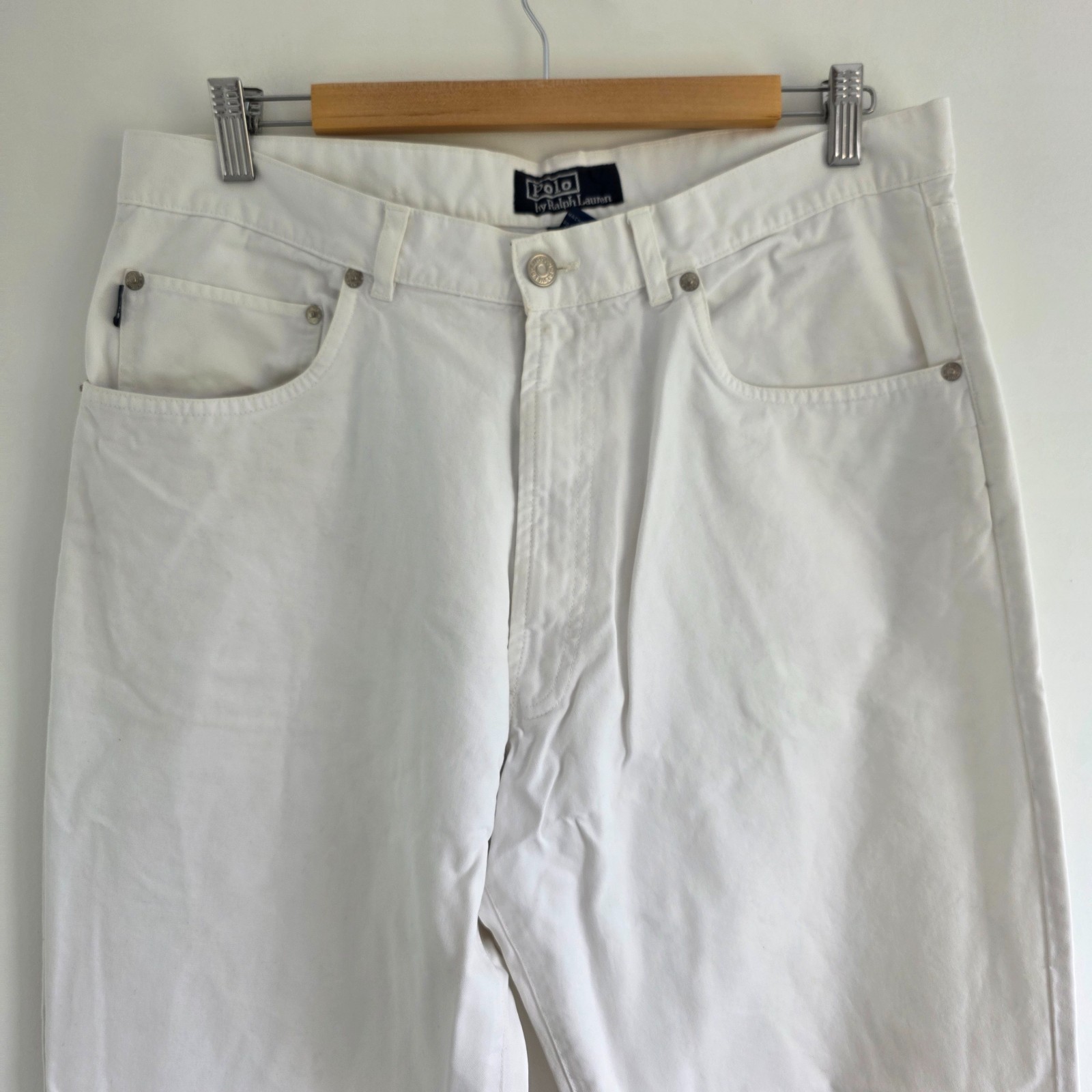Vintage Polo Ralph Lauren White Chino Pants W35 L31 Straight Leg Trousers image 2