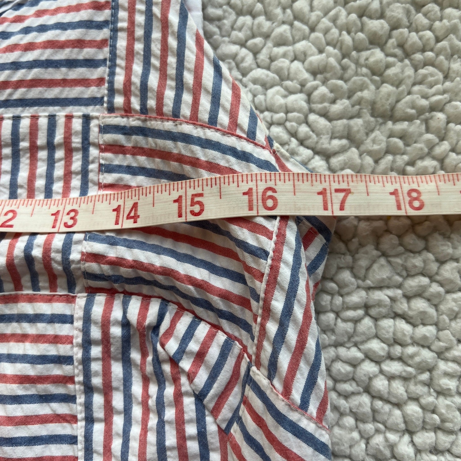 Talbots Red Blue Seersucker Patchwork Sleeveless … - image 11