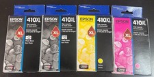 Lot of 4 Epson 410XL Black , Yellow  Magenta Cartridges