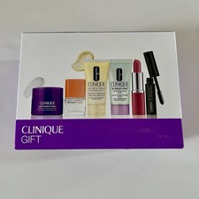 Clinique Gift Set Travel Size 6 Piece Skincare Makeup Mascara Lipstick Perfume