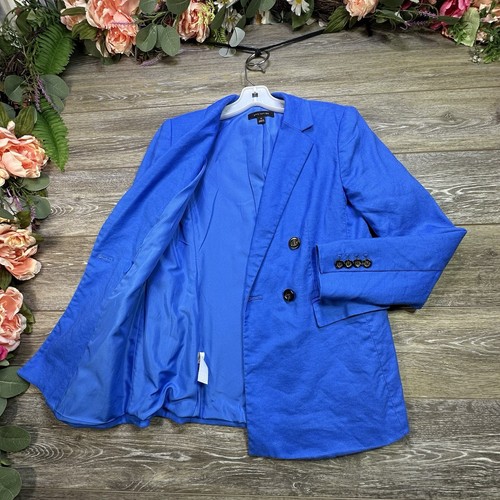 Ann Taylor Women's Blazer Jacket Size 00 Blue Suit Coat Lined Double Breasted - Picture 5 of 15