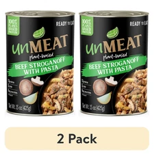 (2 Pack) UNMEAT Plant-Based Beef Stroganoff with Pasta, 15 Oz Can...