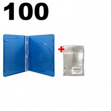100 PREMIUM SLIM Blu-Ray Single DVD Cases 7MM 100 OPP Bags