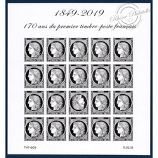 FEUILLET F5305 , 170 ANS DU PREMIER TIMBRE FRANCAIS, CERES NON DENTELÉS 0.88€ 20