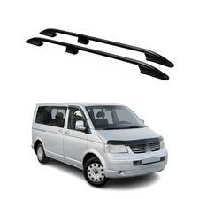 Dachreling für VW T5 T6 6.1 Transporter Multivan Caravelle 2003-2024 L1 Schwarz