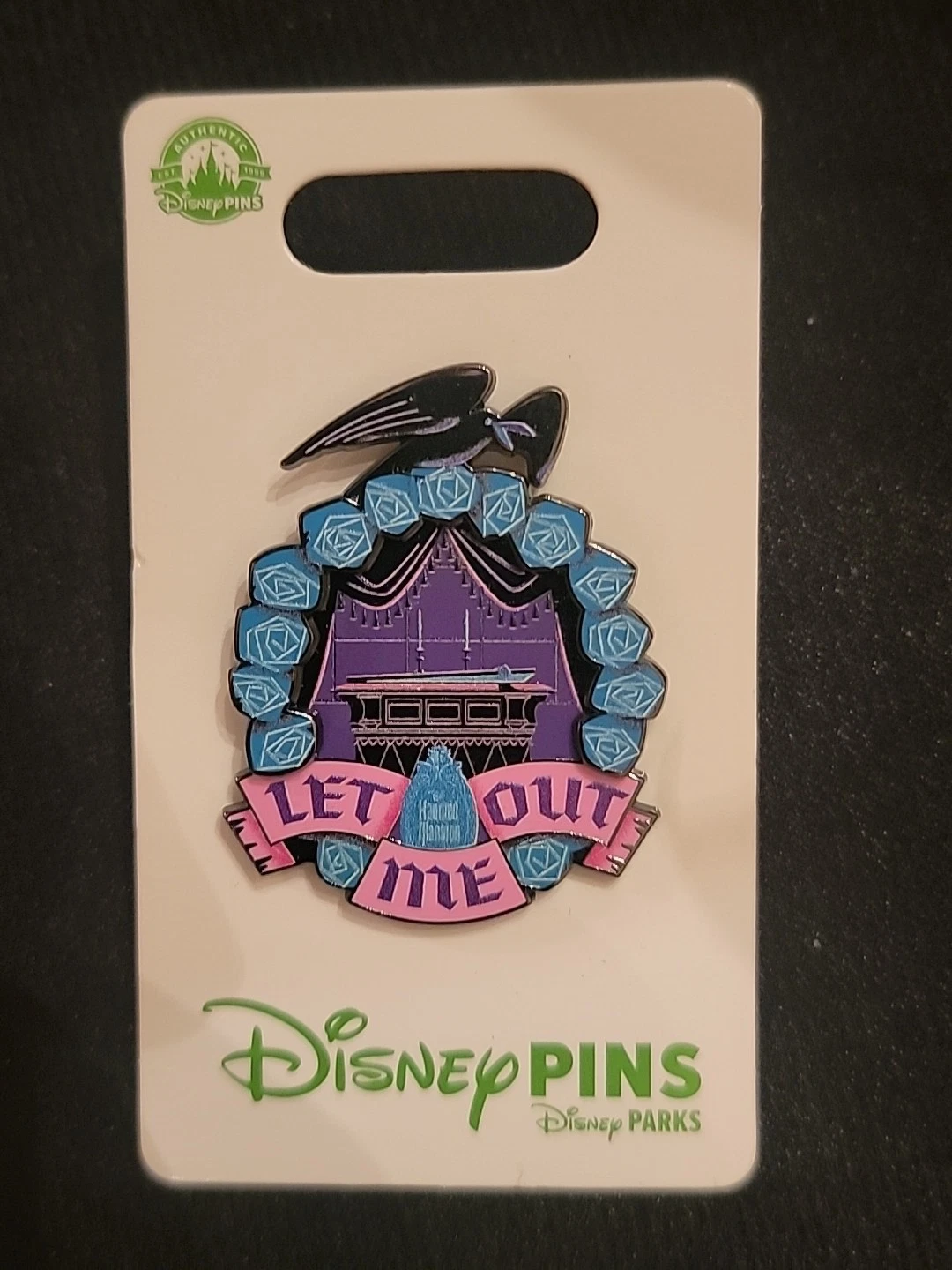 2023 Disney Parks Haunted Mansion Let Me Out Raven Coffin OE Pin