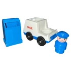 Vintage Fisher Price Little People Mail Truck Mailman Carrier Blue Mail Box 3 Pc
